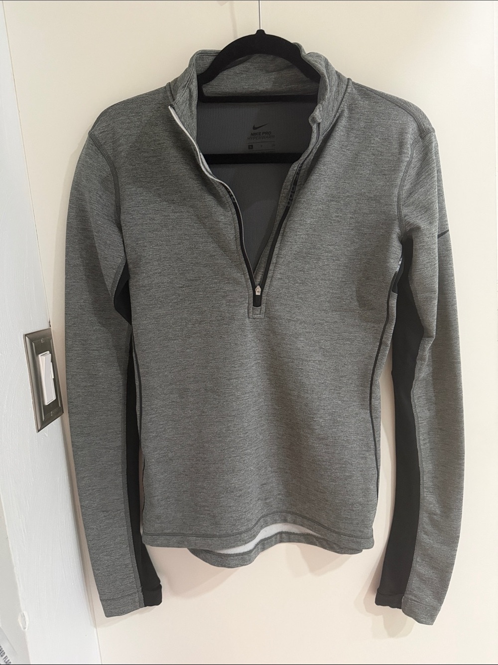 Nike Gray and Black Quarter-Zip Performance Top